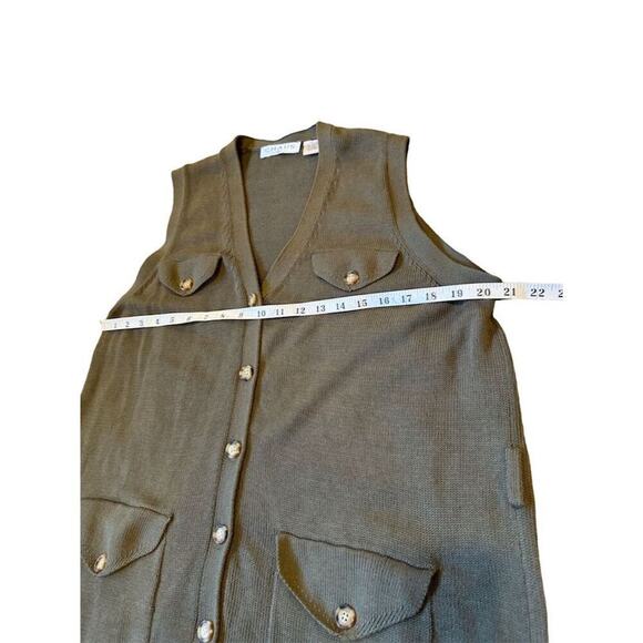 Chaus Women's Green Sleeveless Vest  Button-Down Front Knit Vest Size Large NWT - Picture 6 of 8